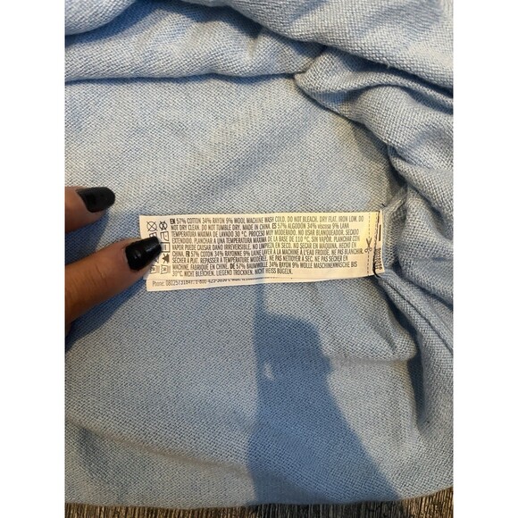 Forever 21 Mens Medium Blue Sweater Long Sleeves Crew Neck Solid Plain Blue - Picture 3 of 3